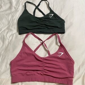 Gymshark Black Sports Bra with‎ Adjustable Straps and Scoop Neckline 2 pieces